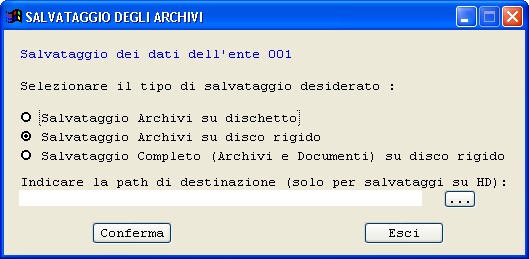 salvataggio archivi